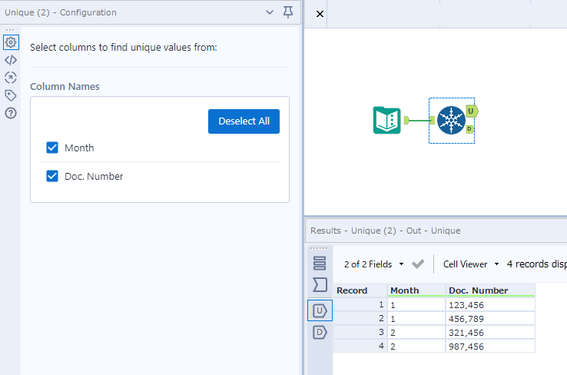 Remove duplicate within the same month - Alteryx