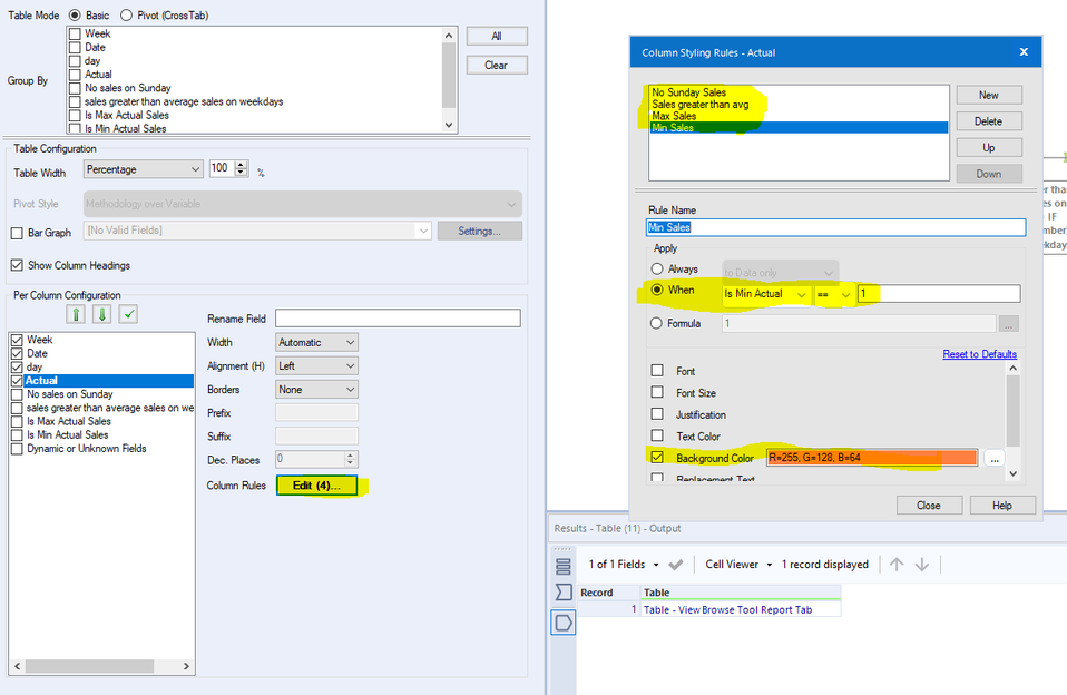 Conditional Formatting - Alteryx