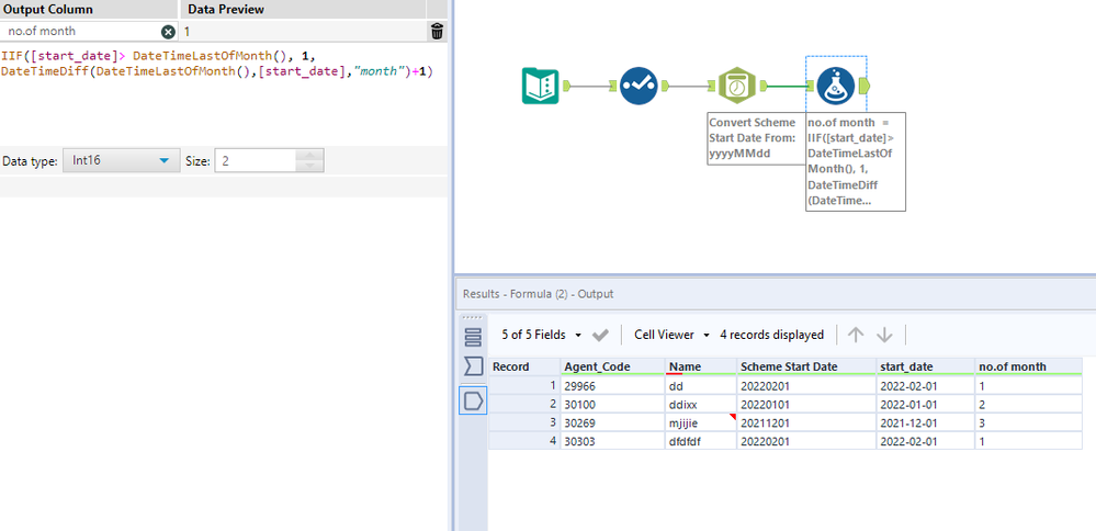 How to use interface date to formula - Alteryx