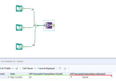 combine fields from multiple inputs and create a separate table - Alteryx