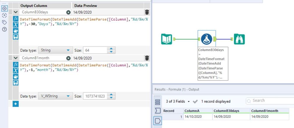 Creating a new column with date - Alteryx