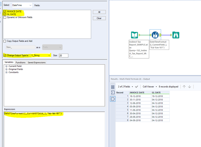 DateTime is not compatible with some input setups - Alteryx