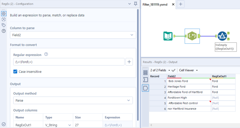 Filter specific text in a string - Alteryx