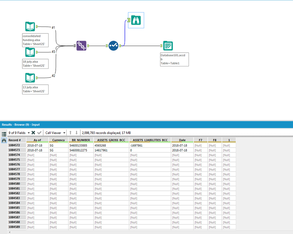 Removing [Null] rows in output data - Alteryx