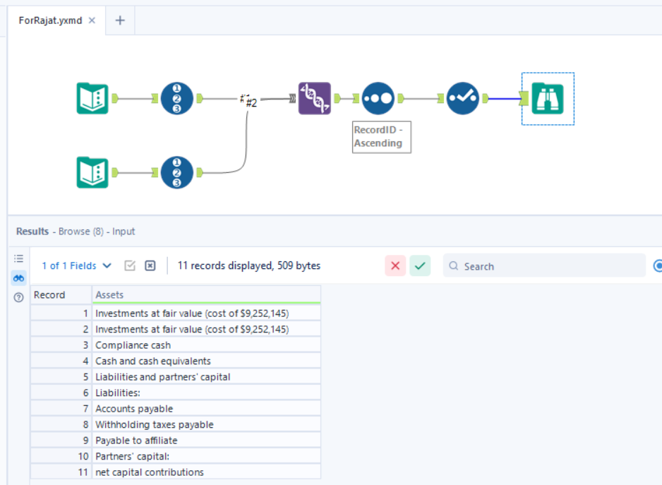 Data transformation - Inserting a new row - Alteryx