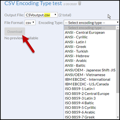 Disable or Default CSV Encoding Type at Output on Gallery - Alteryx