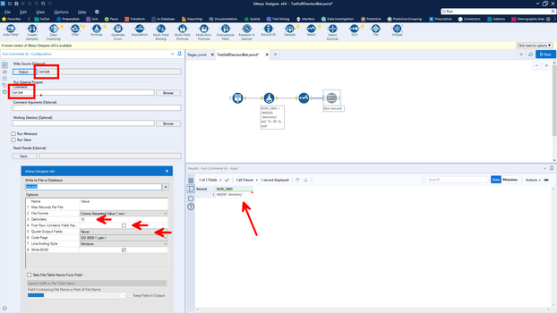 Write more than one line of script to Run Command tool - Alteryx