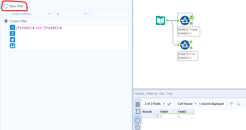 Filter Tool How we use and and OR - Alteryx