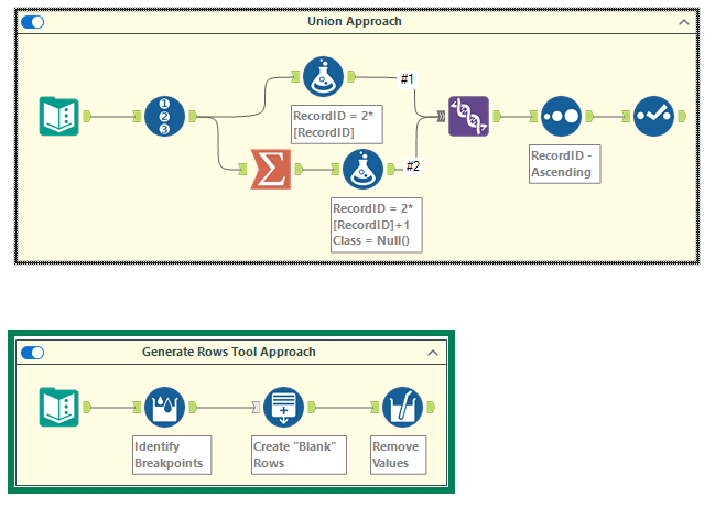 Generate Blank Rows After Each Grouping - Alteryx