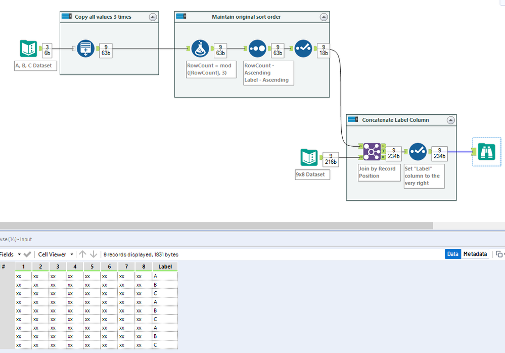 How to duplicate rows and concatenate it to a table? - Alteryx