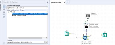 Update tool using one prompt to update 2 values in a filter - Alteryx