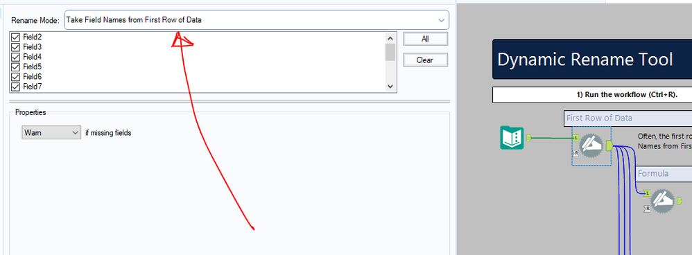 Row 1 to column header - Alteryx