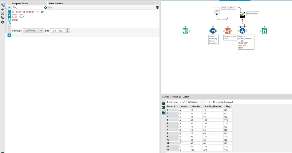 How can I select the item based on the group threshold? - Alteryx