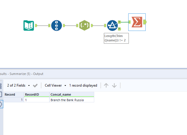 Remove all 2 character "words" in a cell - Alteryx
