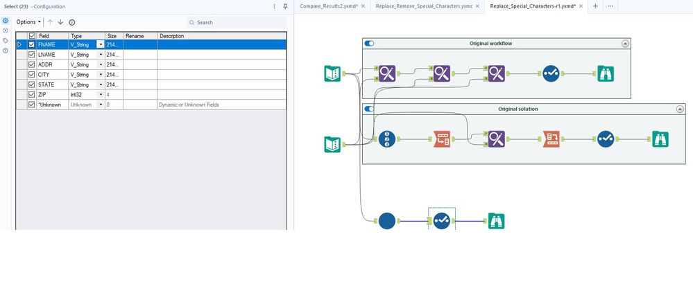 updating find and replace tool with list box - Alteryx