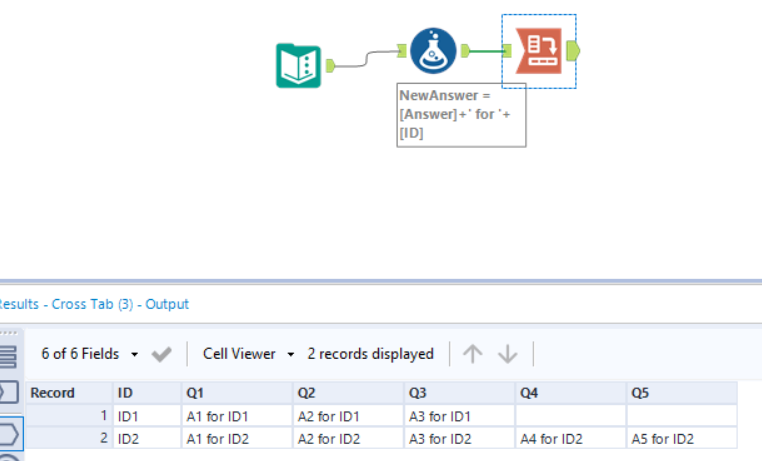 Combining data for the same ID on different rows into 1 row - Alteryx
