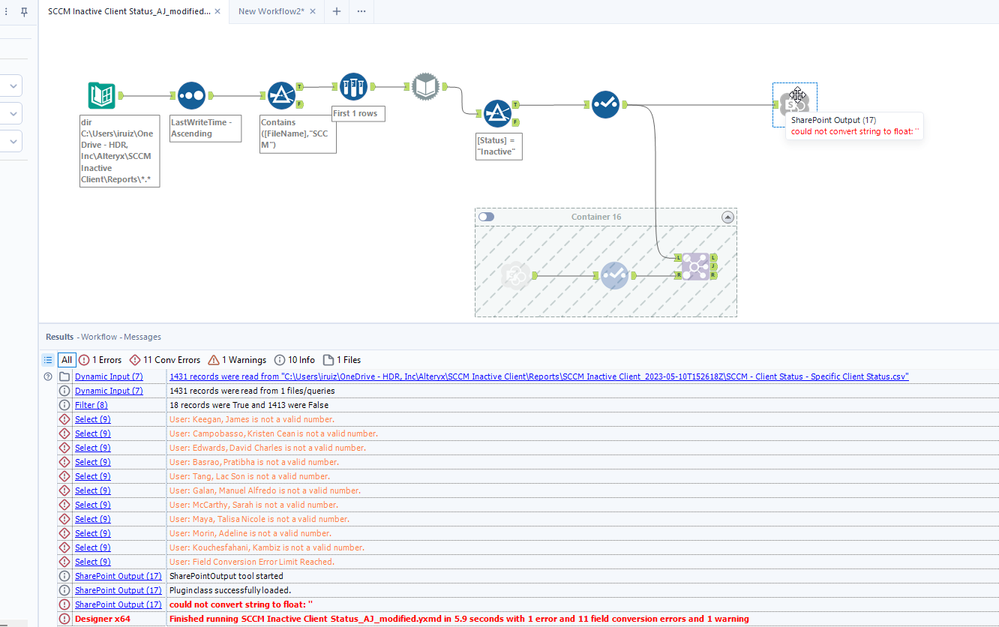 Convert data type from string to float. - Alteryx