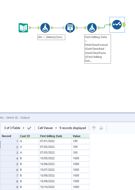 Generate rows from calculated fields - Alteryx