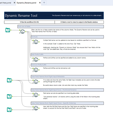 Dynamic Rename Tool find and replace column names based on other input file - Alteryx