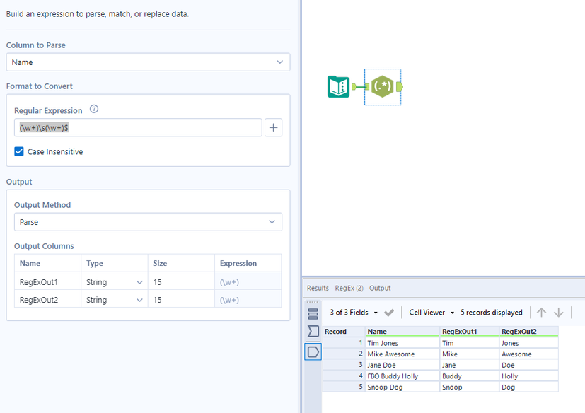 Parse a Name Field with leading characters - Alteryx