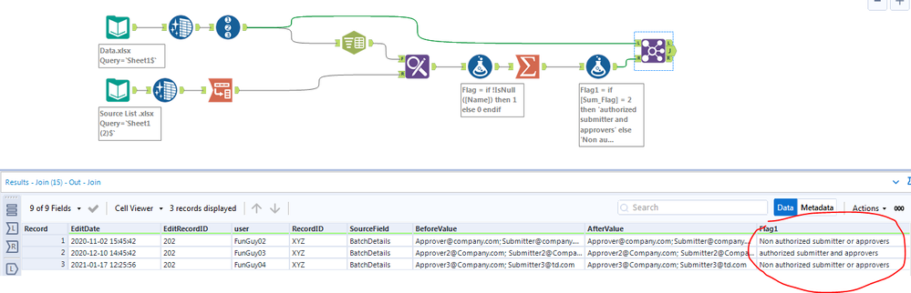 How to match fields from two fields - Alteryx