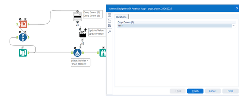 How to configure Drop Down tool ? - Alteryx