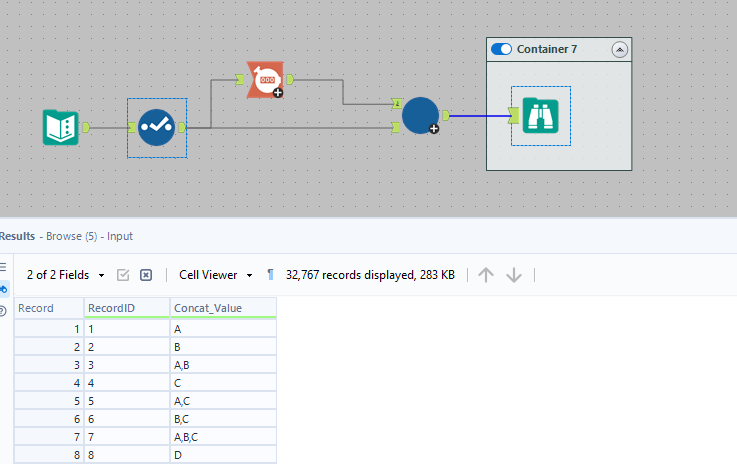 Generate all possible combinations of values from a column - Alteryx