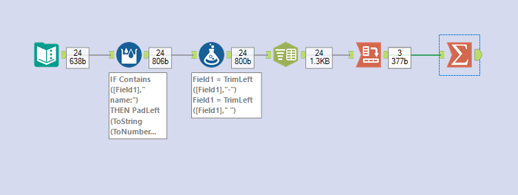how to convert rows in a text file to columns - Alteryx