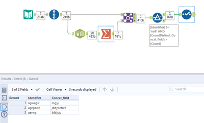 Removing Duplicate & Null - Alteryx
