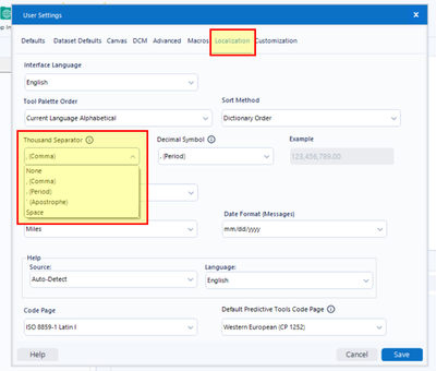 Formatting thousands separator in Table tool - Alteryx