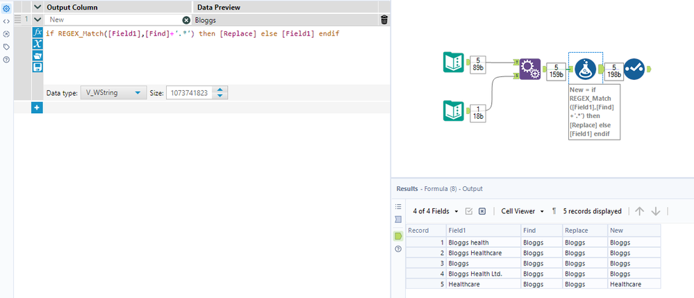 Keyword search with wildcards in find and replace tool - Alteryx