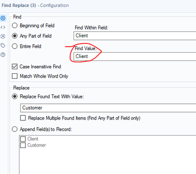 Find and Replace Tool - Alteryx