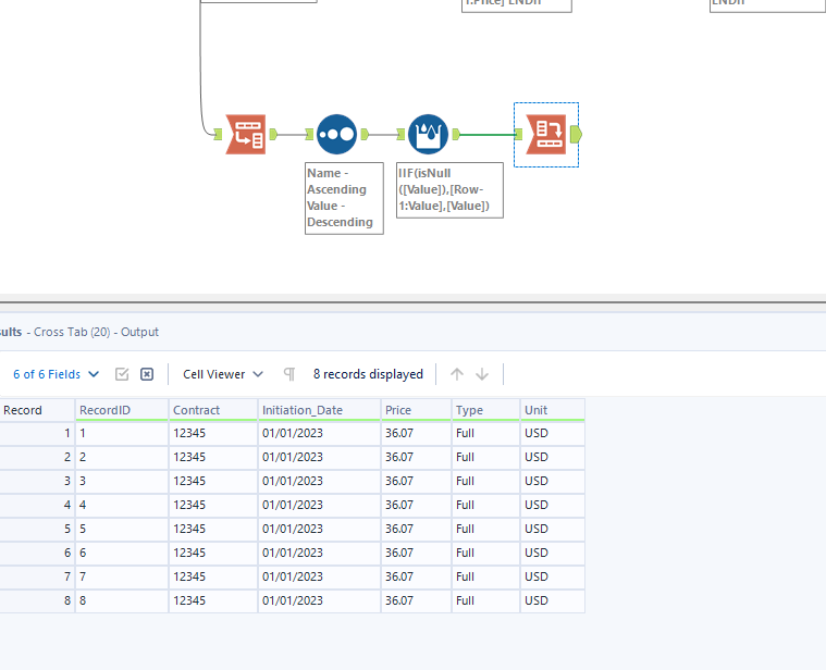 Filling up AND down multiple columns - Alteryx