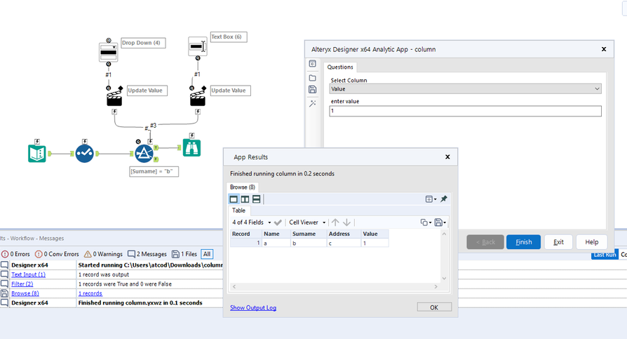 Fields to be included in the drop down tool linked to filter tool - Alteryx