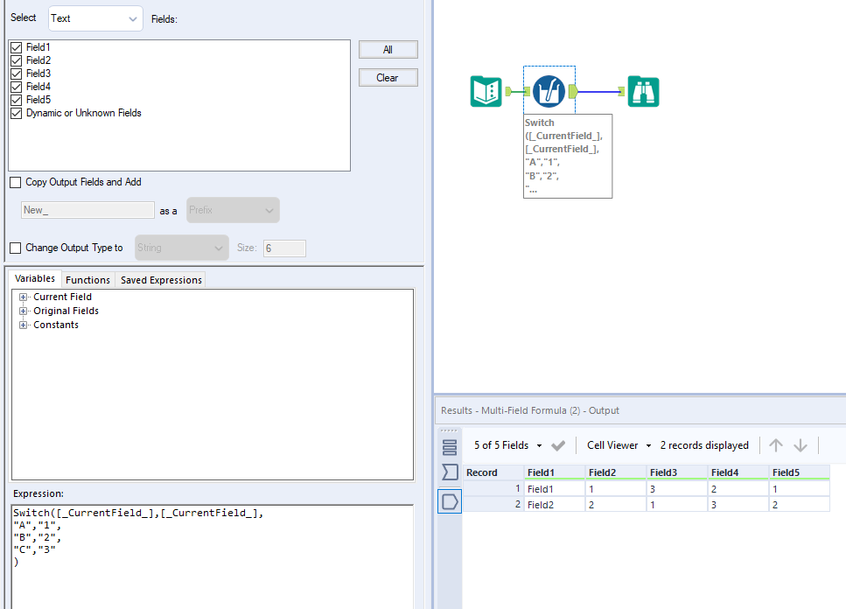 Multifield Find and Replace possible? - Alteryx