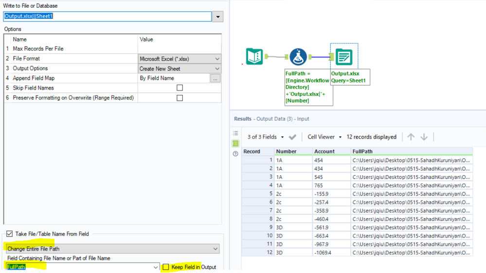 Divide data in table as separate tables based on a unique id - Alteryx