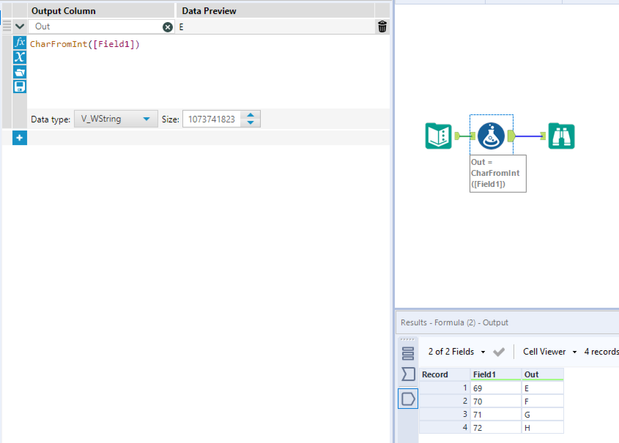 Insert Special characters in a formula using codes? - Alteryx