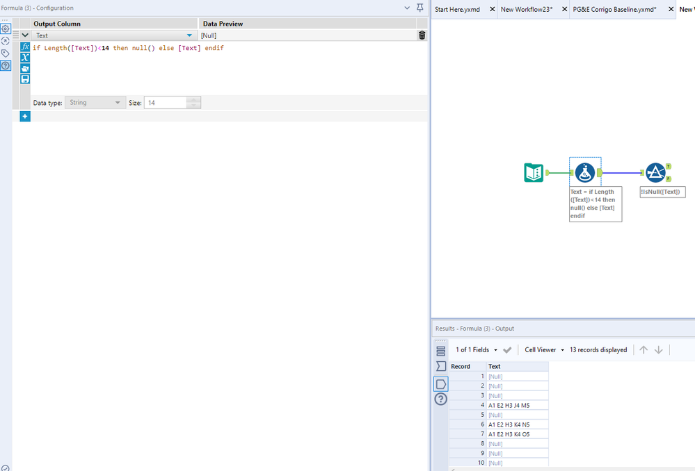 Remove string of a row that another row contains - Alteryx