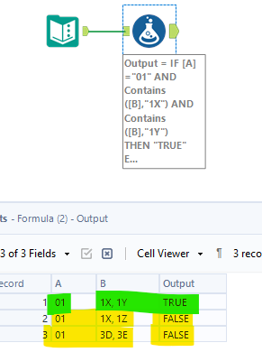 Using Formula Tool - How to compare 2 columns with condition? - Alteryx