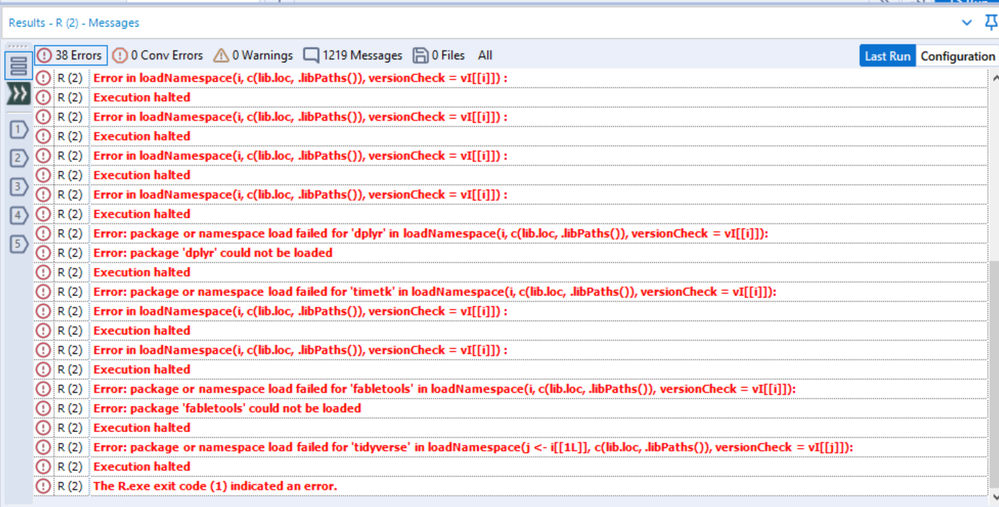 Error in installing packages for the R tool in Alteryx - Alteryx