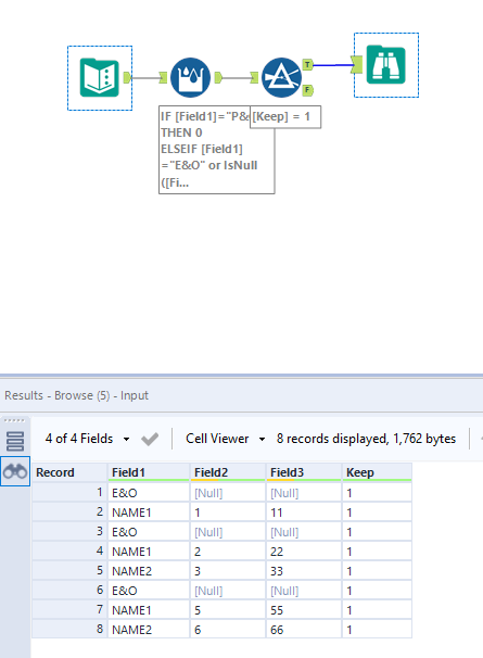 How to filter for rows based on value match? - Alteryx