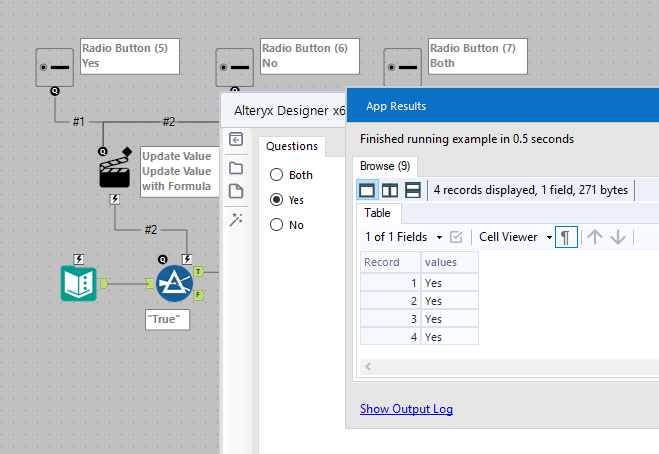 Filter by Radio button - Alteryx