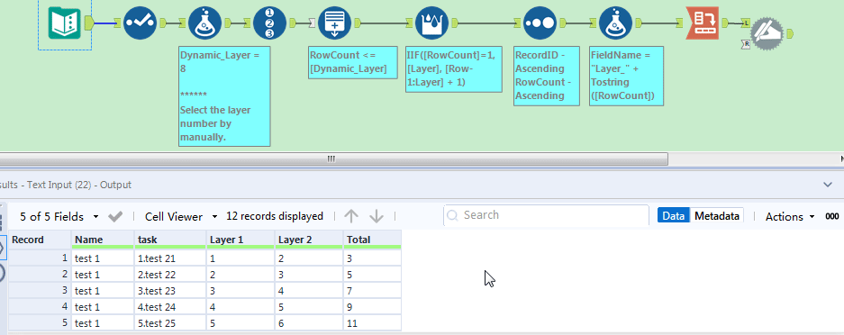challenge dynamic table issue - Alteryx
