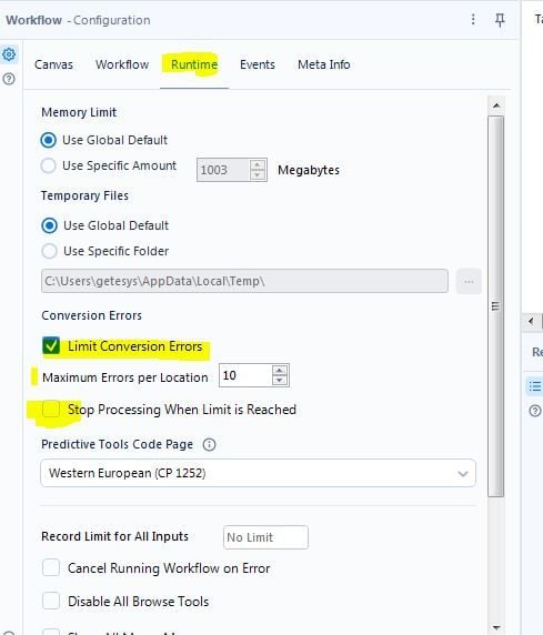 Error dividing by 0 - how to remove error message - Alteryx