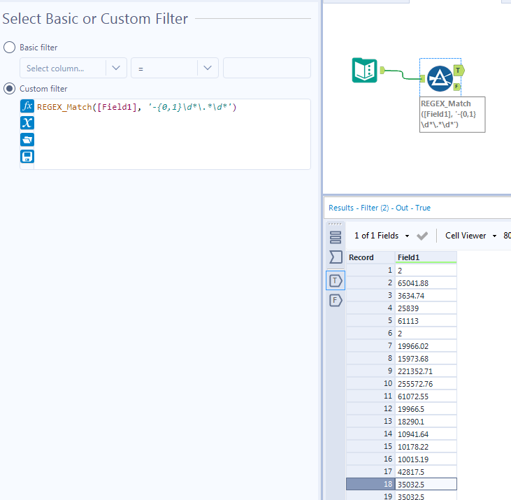 Filtering only figures from the data - Alteryx