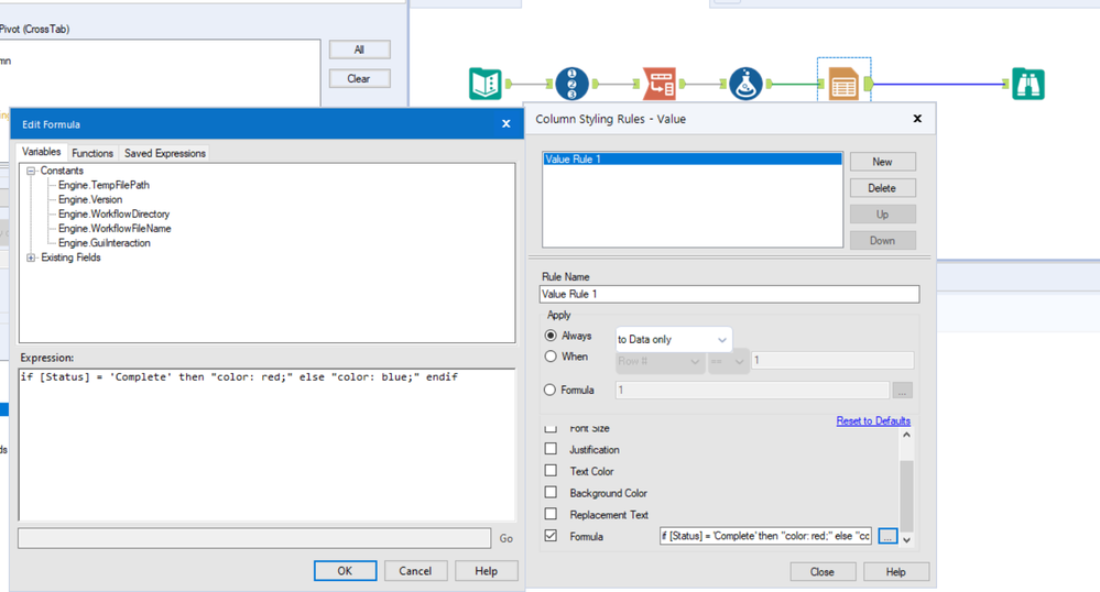 Conditional Formatting for variable number of columns - Alteryx
