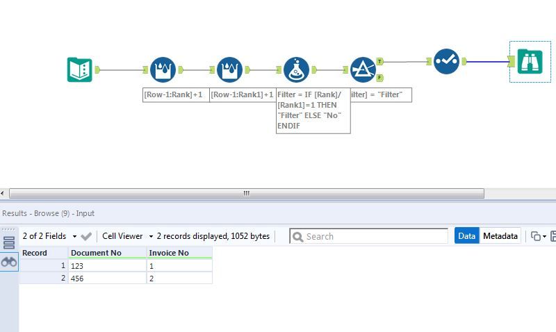 Remove duplicate records based on two columns - Alteryx