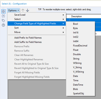 How to change Mutiple Data type - Alteryx