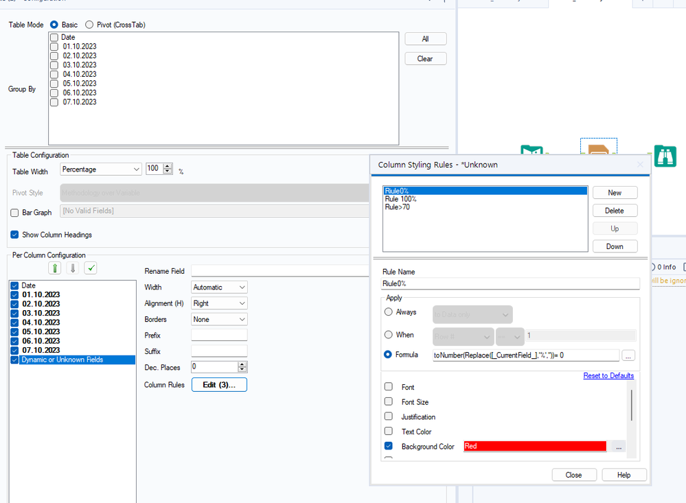 Conditional Formatting for Data Table - Alteryx