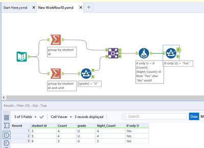 Counting rows with same values in other columns - Alteryx